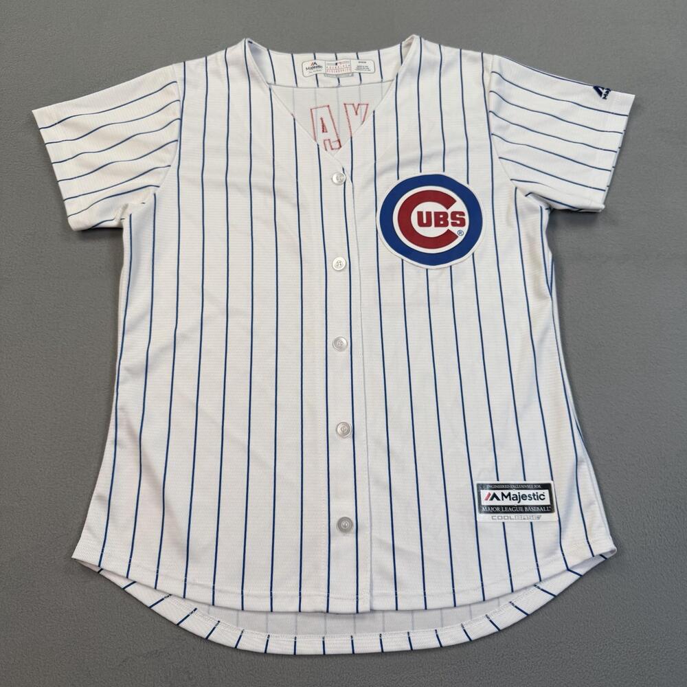 Chicago Cubs Jersey Womens Medium White MLB Baseball Bryant 17 Majestic